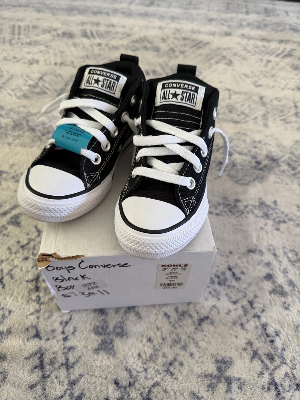 Converse Kids Black and White Low Top Sneakers